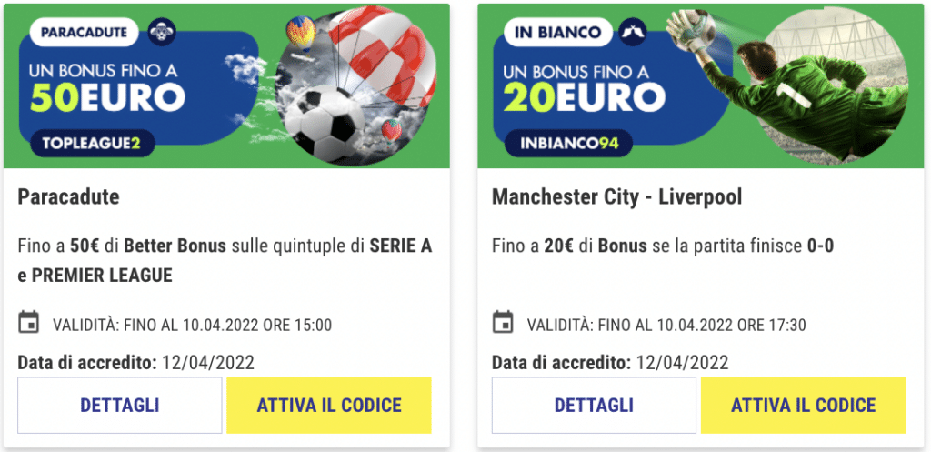 bonus Better Codice Promozionale Better