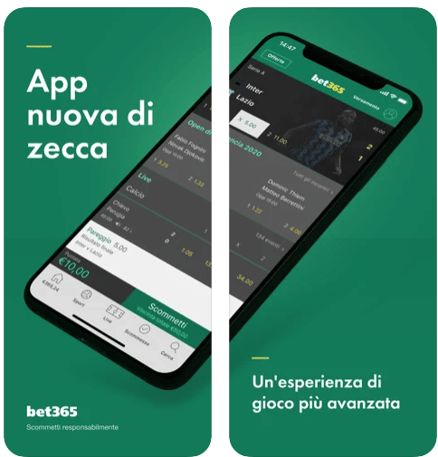 Applicazione Mobile – Bet365 vince