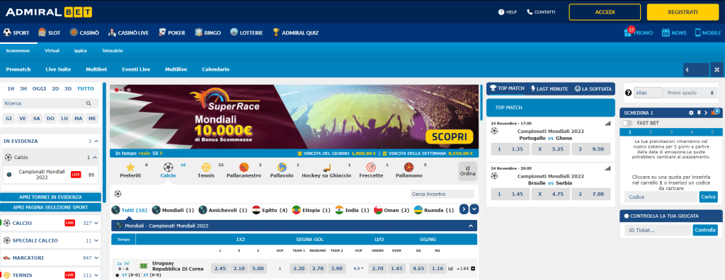 Admiralbet per la semplicità di utilizzo