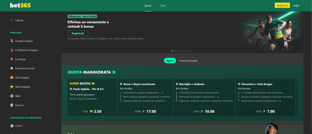 codice bonus bet365