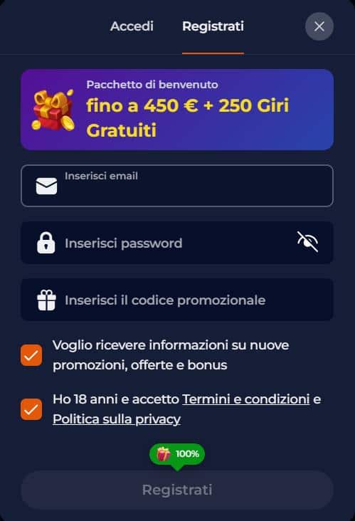Ninecasino recensioni-Registrazione