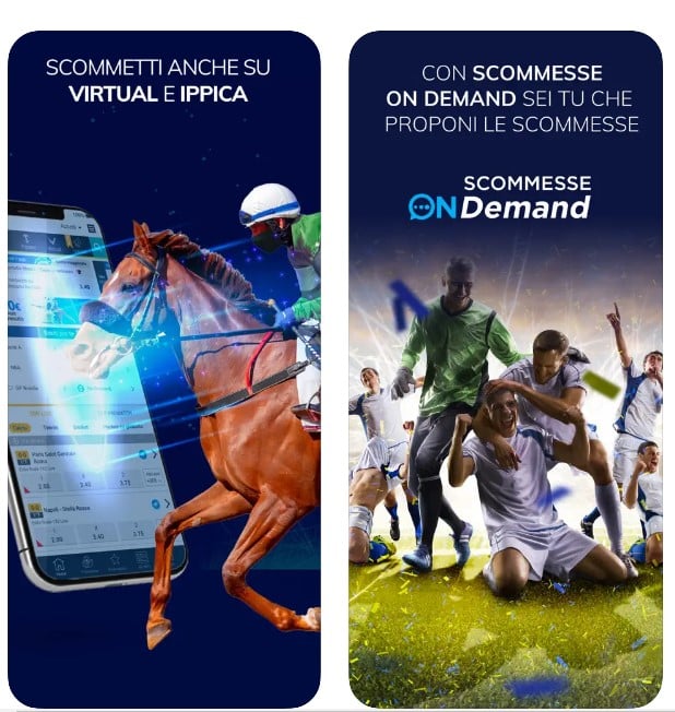 L’interfaccia utente dell’app sisal matchpoint