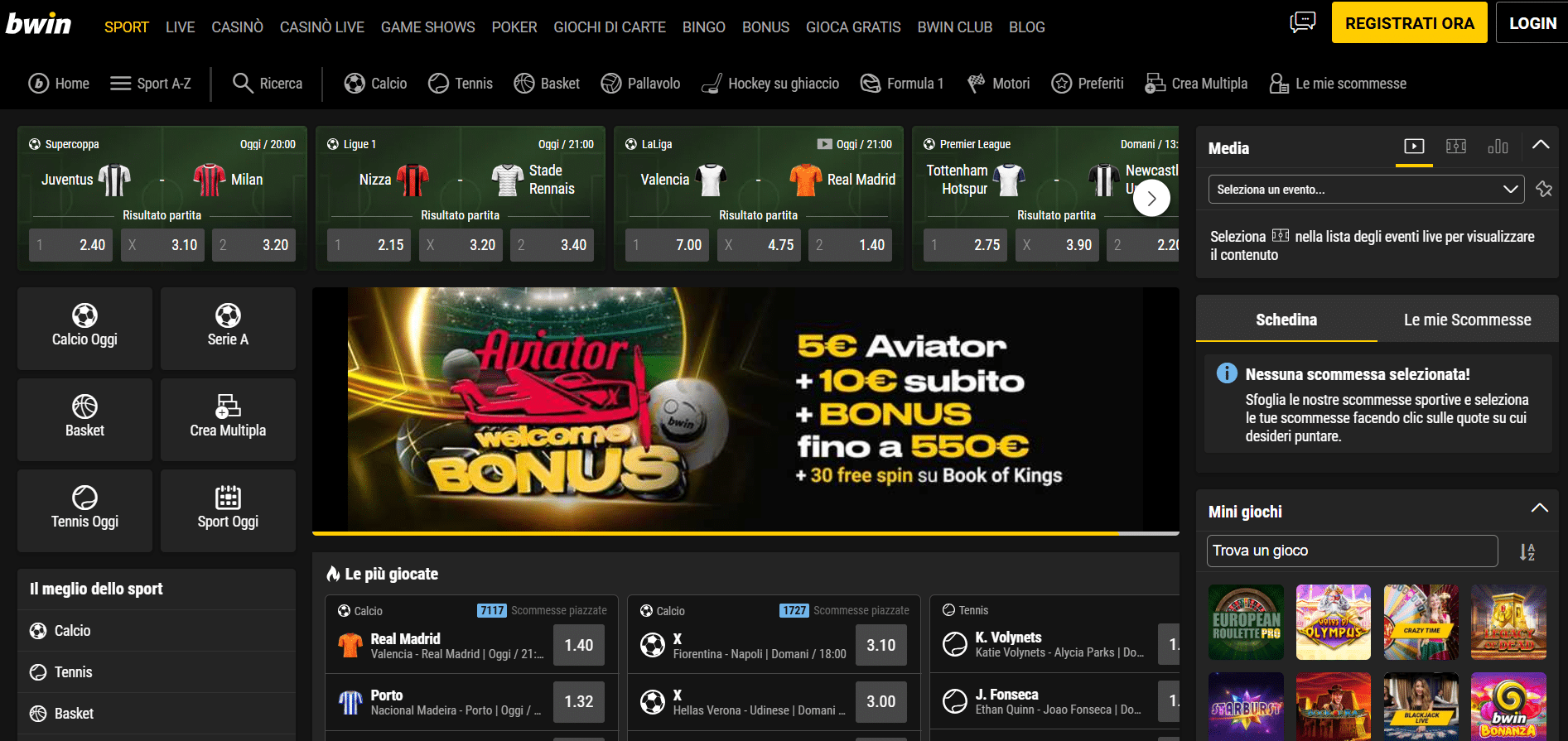 bwin codice promo