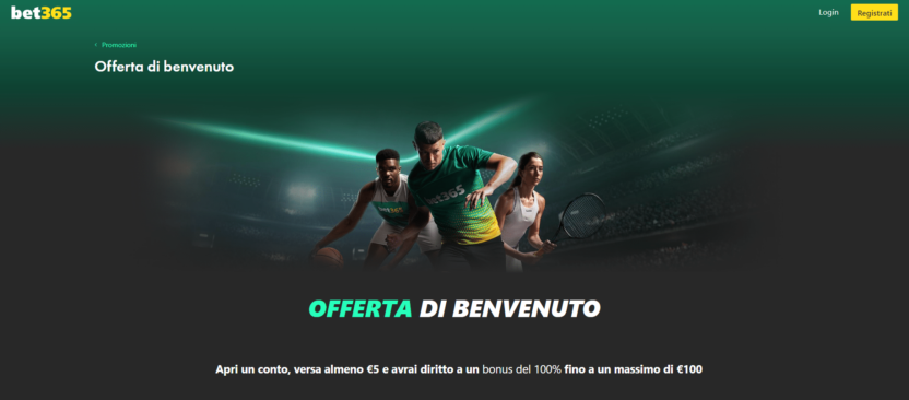 bonus bet365 benvenuto