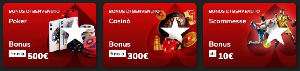 Pokerstars Italia-Bonus benvenuto