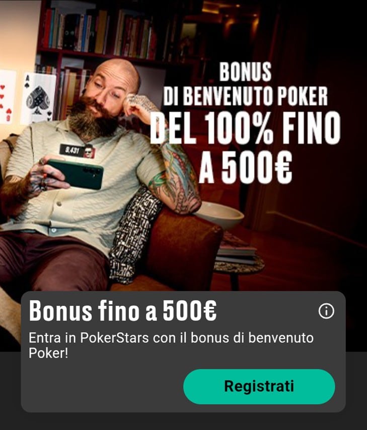 Pokerstars Italia-Bonus di benvenuto